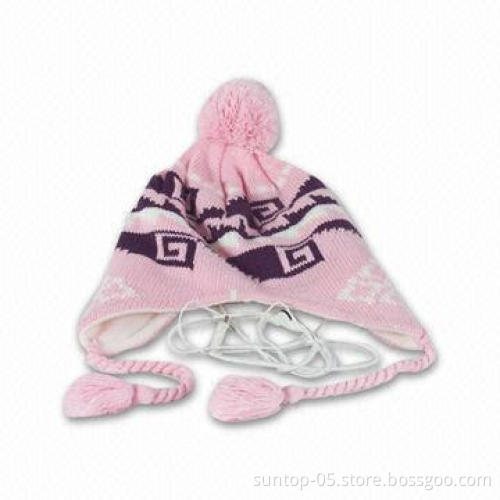 Hat, Made of Acrylic, with Earphones, Embroidery and Printing Features
